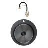 Кухонная мойка Mixline Pro 50 554770 цвет Черный графит со смесителем Viko V-5613 Бронза Черный