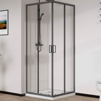 Душевой уголок Vincea City 90x90 VSS-5CT900CLGM профиль Вороненая сталь стекло прозрачное