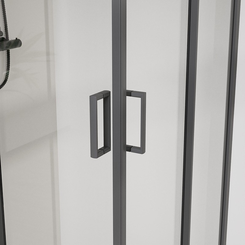 Душевой уголок Vincea City 90x90 VSS-5CT900CLGM профиль Вороненая сталь стекло прозрачное