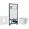 Унитаз с инсталляцией WellWant Aura WWU01121WK + WeltWasser WW Marberg 507 10000005949+10000005953 с сиденьем Микролифт с клавишей смыва Хром глянцевый