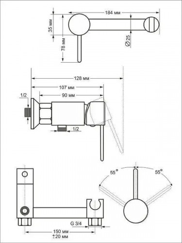 Гигиенический душ со смесителем Viko V-4938 Бронза латунь на стену