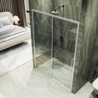 Душевая дверь Maybah Glass MGD-1277-5 1500x1950 раздвижная профиль Хром матовый стекло прозрачное