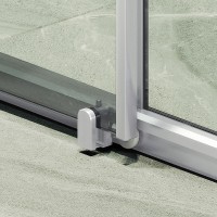 Душевая дверь Maybah Glass MGD-1277-5 1500x1950 раздвижная профиль Хром матовый стекло прозрачное