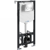 Инсталляция WasserKRAFT Aller 10TLT.010.ME.CH01 для унитаза с клавишей смыва Хром нержавеющая сталь