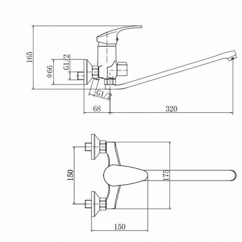 Смеситель для ванны Fashun A2206 универсальный цвет Хром
