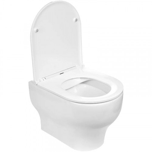 Комплект унитаза с инсталляцией WeltWasser AMBERG 497 ST + ERLENBACH 004 GL-WT + AMBERG RD-MT CR 10000006685 цвет Белый глянцевый с сиденьем Микролифт и клавишей смыва цвет Хром матовый