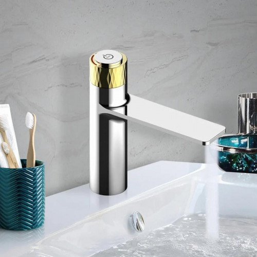 Смеситель для раковины Savol S-601810AB цвет Хром Золото