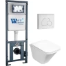 Комплект унитаза с инсталляцией WeltWasser MARBERG 410 + ROTBACH 004 GL-WT + MAR 410 RD GL-WT 10000010974 цвет Белый глянцевый с сиденьем Микролифт и клавишей смыва цвет Белый глянцевый