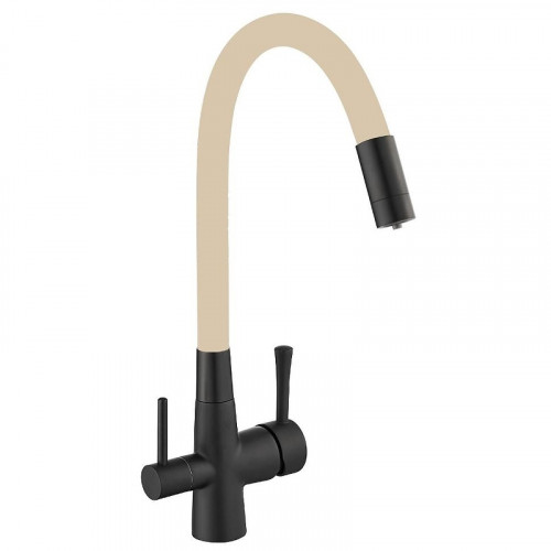 Смеситель для кухни Savol S-L1806H-12 цвет Черный Бежевый