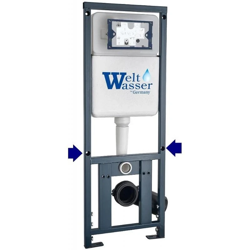Комплект унитаза с инсталляцией WeltWasser MARBERG 410 + HOFBACH 041 GL-WT + MAR 410 RD MT-BL 10000011677 цвет Белый глянцевый с сиденьем Микролифт и клавишей смыва цвет Черный матовый