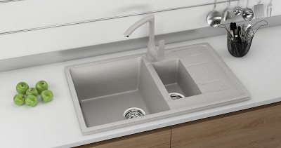 Смеситель для кухни Ulgran Classic U-005-310 Серый латунь
