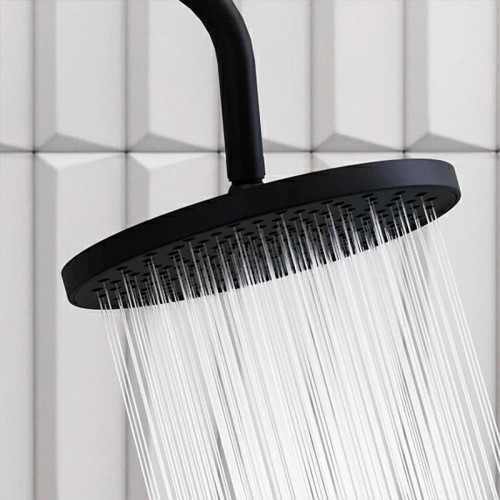 Душевая система Damixa Apollo 947760300 с термостатом Черная матовая латунь на стену