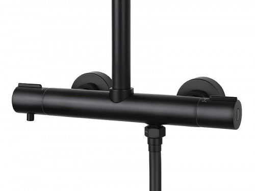 Душевая система Kaiser Serio 05577-2 с термостатом цвет Черный матовый