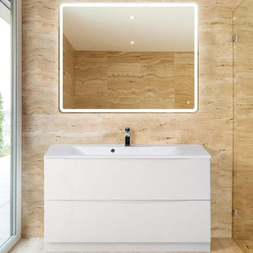 Тумба с раковиной BelBagno Marino 120 MARINO-1200-2C-PIA-BL-P+120 BB1200/450-LV-MR-PR Bianco Lucido