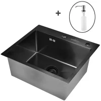 Кухонная мойка Wisent 58 WS35848B/WGER019B/W405B цвет Графит