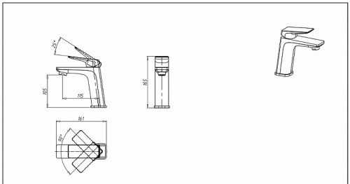 Смеситель для раковины Bravat Frey F1368401CP-ENG Хром латунь