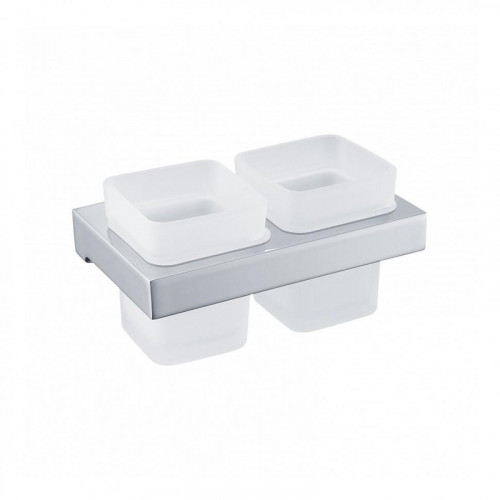 Стакан для зубных щеток Grocenberg AC0022CR двойной цвет Хром