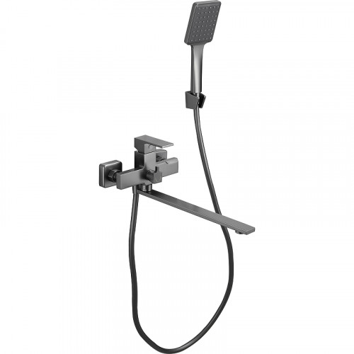 Смеситель для ванны Belz B613-3 B22613-3 универсальный Вороненая сталь латунь на стену