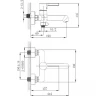 Смеситель для ванны Haiba HB60814-7 Черный матовый латунь на стену