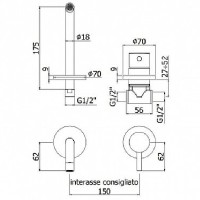 Смеситель для раковины Paffoni Light LIG006NO70 Черный матовый встраиваемый