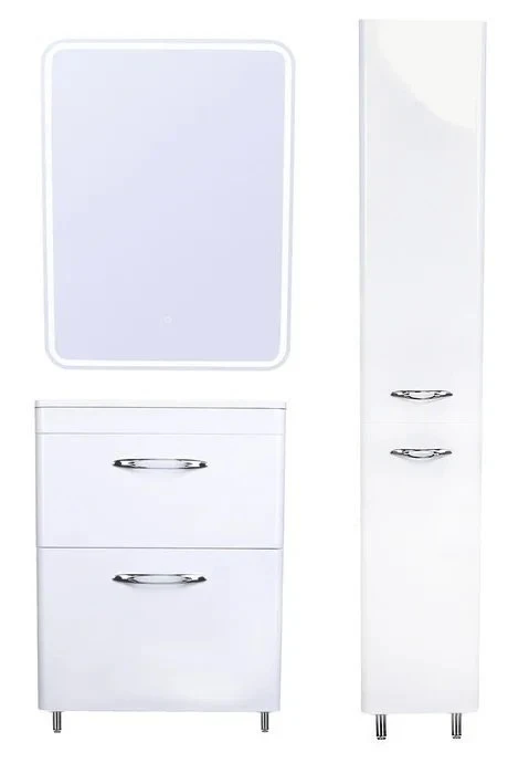 Зеркальный шкаф Style Line Каре 60 СС-00002274 с подсветкой и сенсором Белый МДФ / ЛДСП, стекло