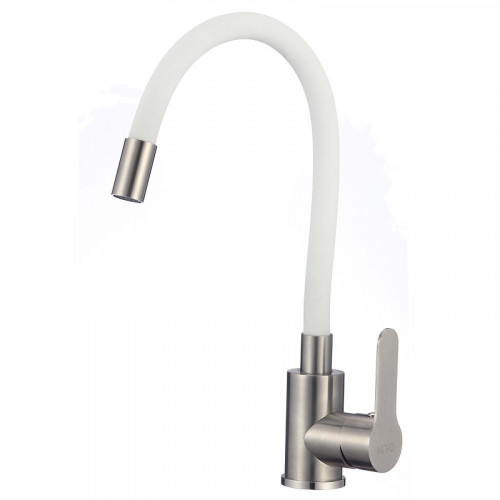 Смеситель для кухни D-Lin H155316-3 цвет  Сатин  Белый матовый