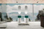 Раковина Abber Kristall 45 AT2701White-Aquamarin-H Белая Бирюзовая искусственный камень (литьевой мрамор), полиэфирная смола напольный