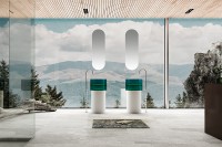 Раковина Abber Kristall 45 AT2701White-Aquamarin-H Белая Бирюзовая искусственный камень (литьевой мрамор), полиэфирная смола напольный