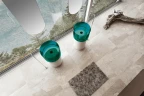 Раковина Abber Kristall 45 AT2701White-Aquamarin-H Белая Бирюзовая искусственный камень (литьевой мрамор), полиэфирная смола напольный