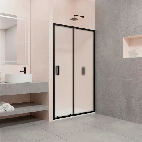 Душевая дверь RGW Passage PA-016B 120 350801612-24 профиль Черный стекло матовое-сатинат