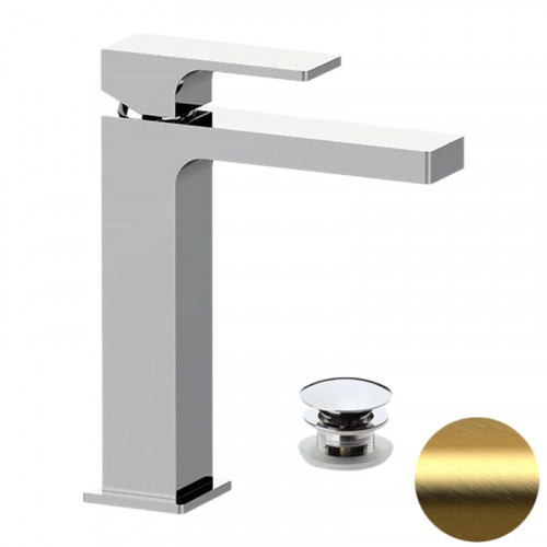 Смеситель для раковины Remer Absolute AU10ACCBG цвет Золото брашированное