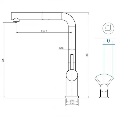 Смеситель для кухни Grandex Aqua Handy-P 9020961 цвет Золото