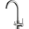 Смеситель для кухни Ledeme 4255-3L Хром латунь