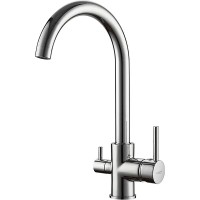 Смеситель для кухни Ledeme 4255-3L Хром латунь