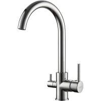 Смеситель для кухни Ledeme 4255-3L Хром латунь