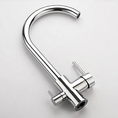 Смеситель для кухни Ledeme 4255-3L Хром латунь