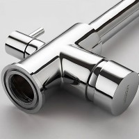 Смеситель для кухни Ledeme 4255-3L Хром латунь