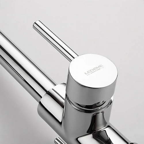 Смеситель для кухни Ledeme 4255-3L Хром латунь