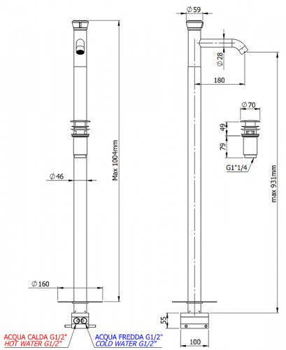 Смеситель для раковины Remer Element ET18 цвет Хром