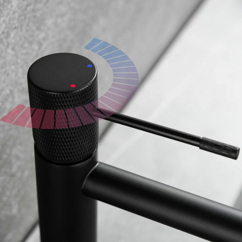 Смеситель для раковины Vincea Desire VBF-1D1MB Черный матовый латунь