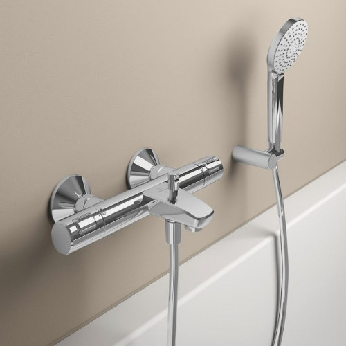 Смеситель для ванны Ideal Standard Ceratherm T25 A7206AA с термостатом Хром латунь на стену
