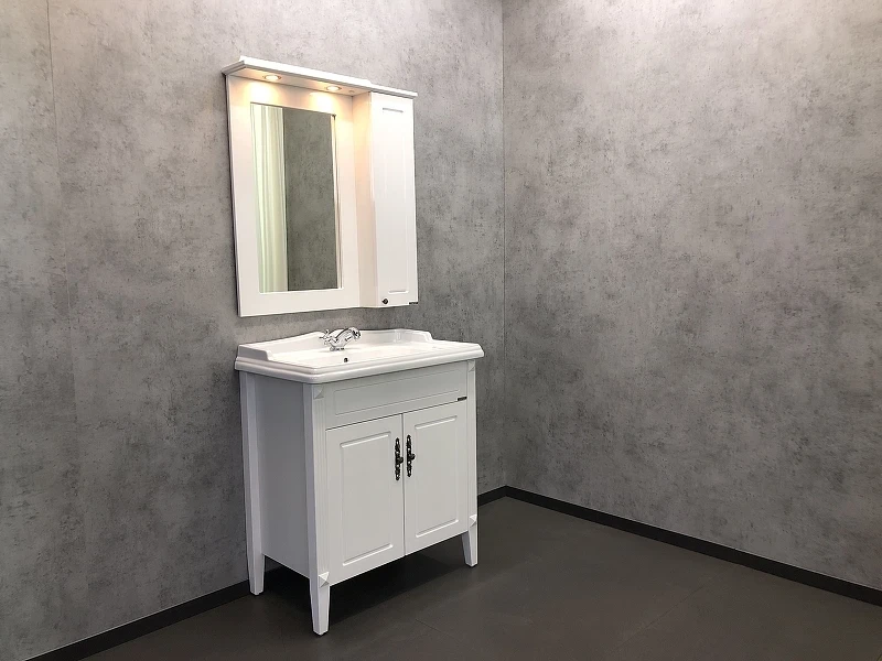 Зеркальный шкаф Comforty Палермо 80 00004139246 Белый глянец МДФ / ЛДСП, стекло