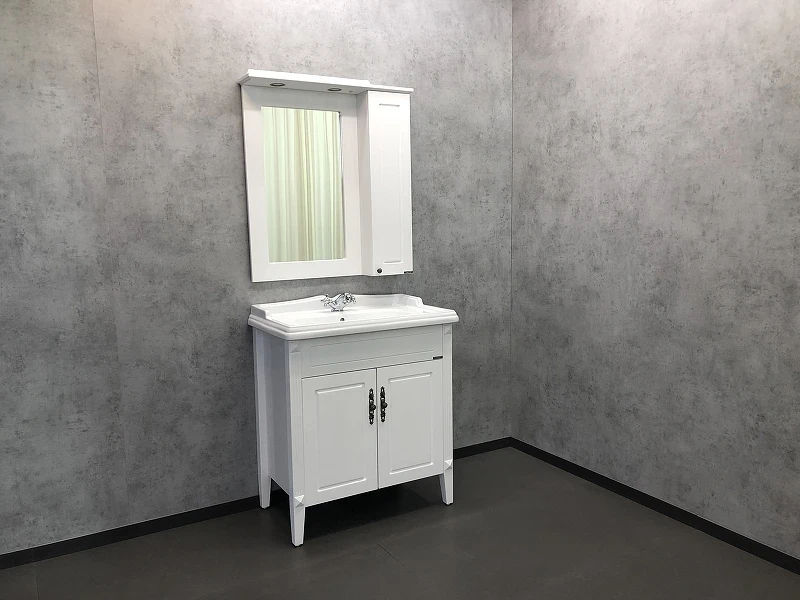 Зеркальный шкаф Comforty Палермо 80 00004139246 Белый глянец МДФ / ЛДСП, стекло