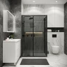 Душевой уголок Grossman Cosmo 100х80 120.K33.02.1080.21.10 профиль Черный матовый стекло тонированное