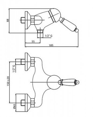 Смеситель для душа Caprigo Adria-Uno 02-017-vot цвет Бронза