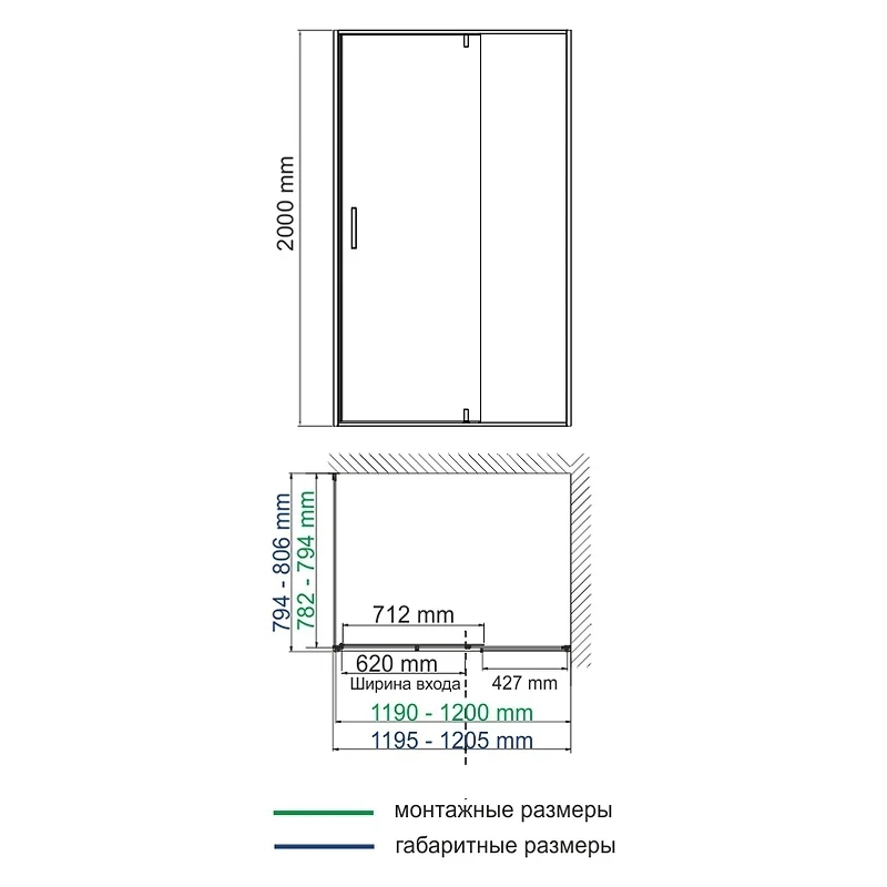 Душевой уголок WasserKRAFT Spree 120х80 14P06 профиль цвет Никель стекло прозрачное