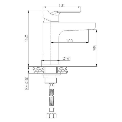 Смеситель для раковины Rossinka RS33-11U Хром