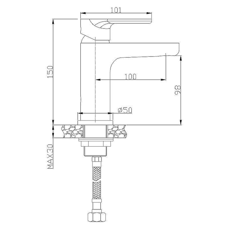 Смеситель для раковины Rossinka RS33-11U Хром