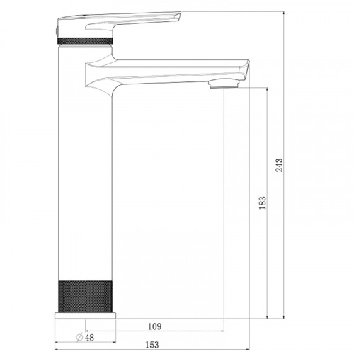 Смеситель для раковины Royce Queen RCM-120102BL Черный матовый латунь
