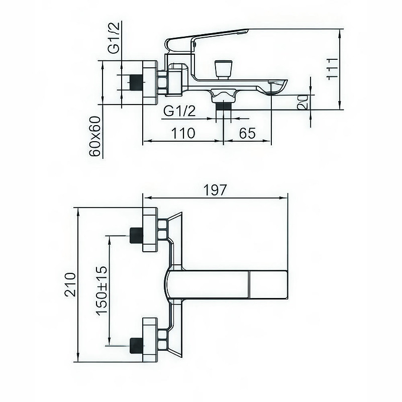 Смеситель для ванны Maretti Torino-GR TR22RF323 цвет Графит